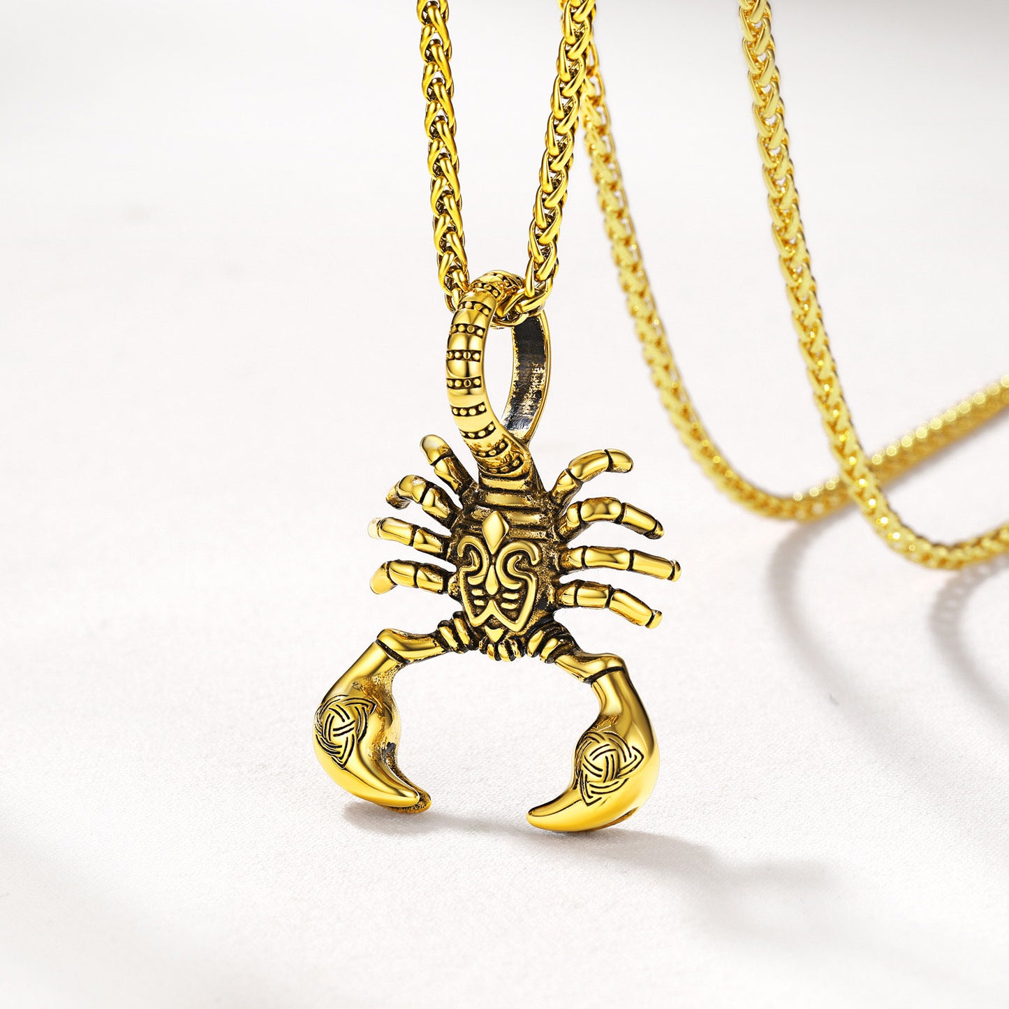 FaithHeart Celtic Knot Scorpion Pendant Necklace for Men FaithHeart