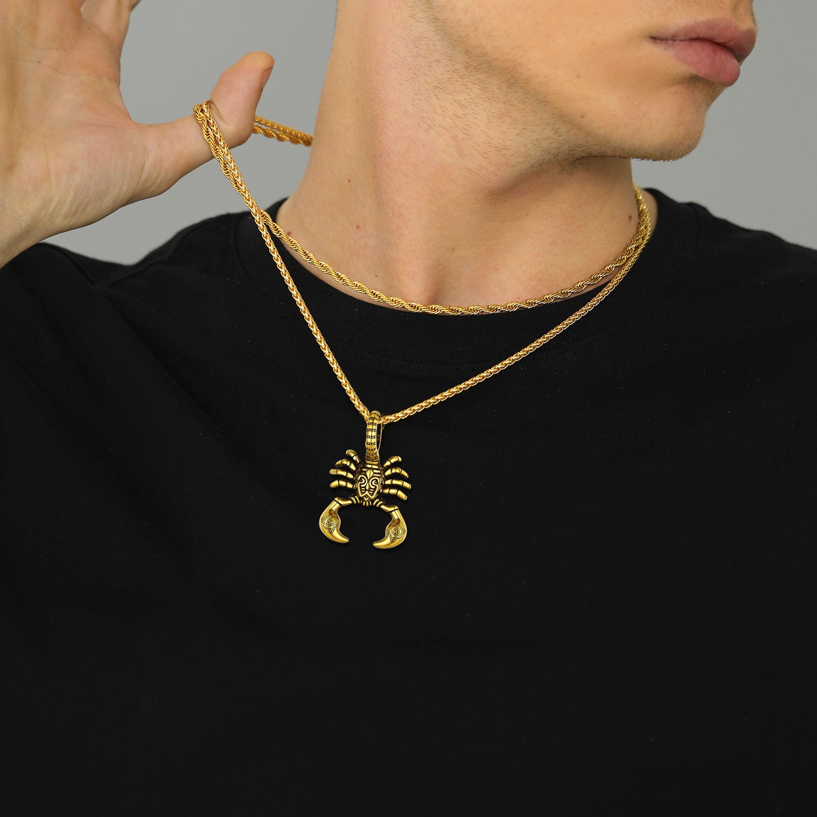 Gold Scorpion Necklace for Men - Stylish Pendant Jewelry