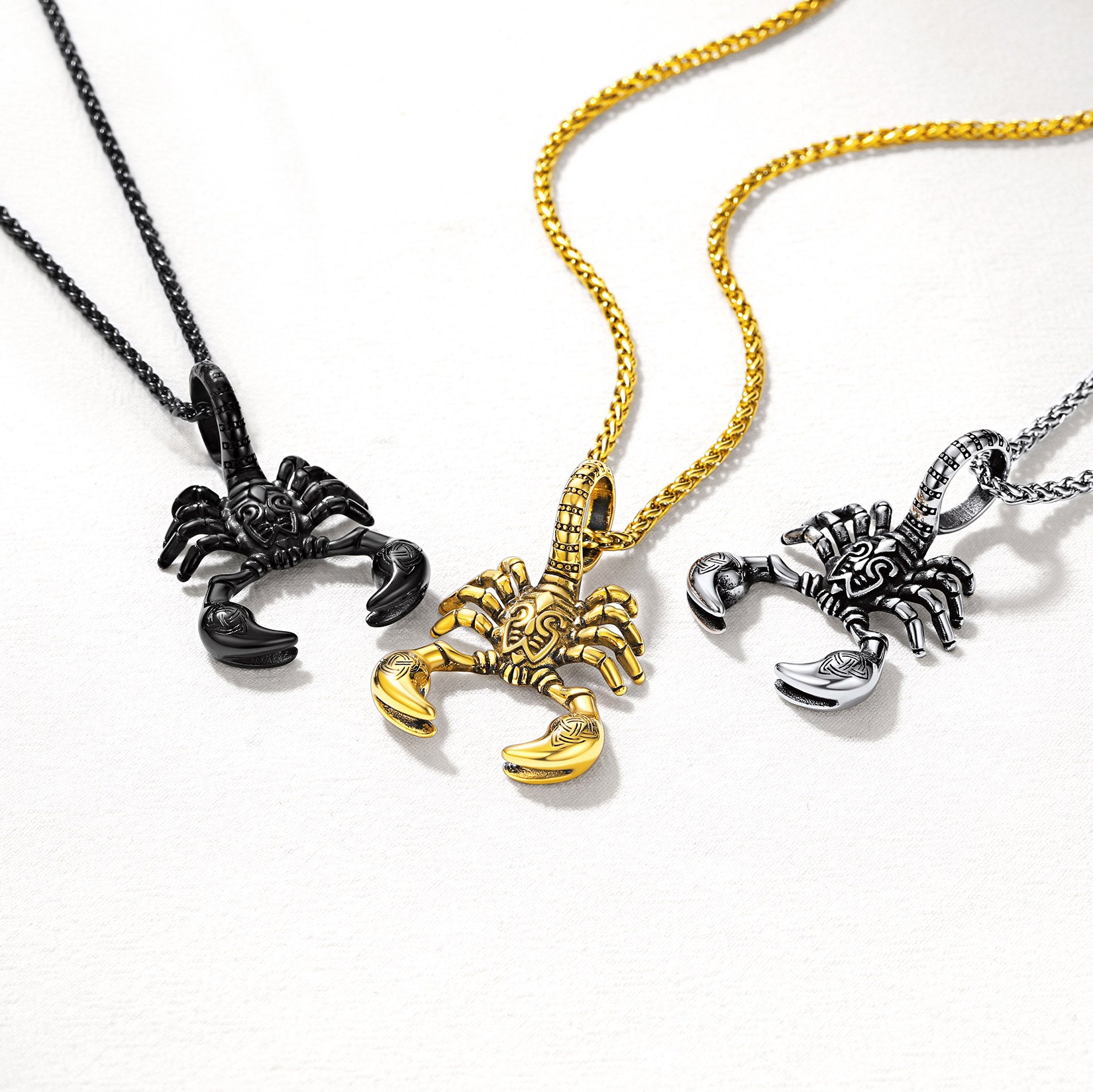 FaithHeart Celtic Knot Scorpion Pendant Necklace for Men FaithHeart