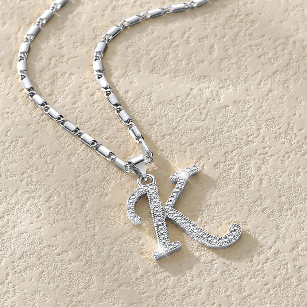 Dainty letter necklace gift for women gold name chain.