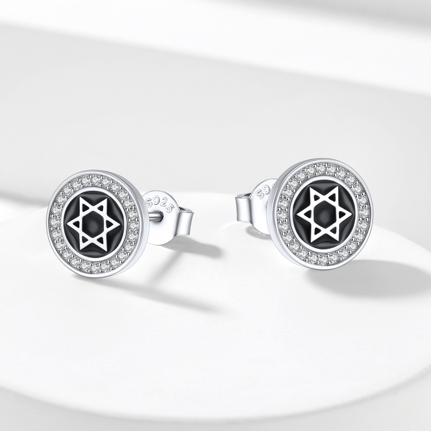 FaithHeart Viking Runes Sterling Silver Round Stud Earrings FaithHeart