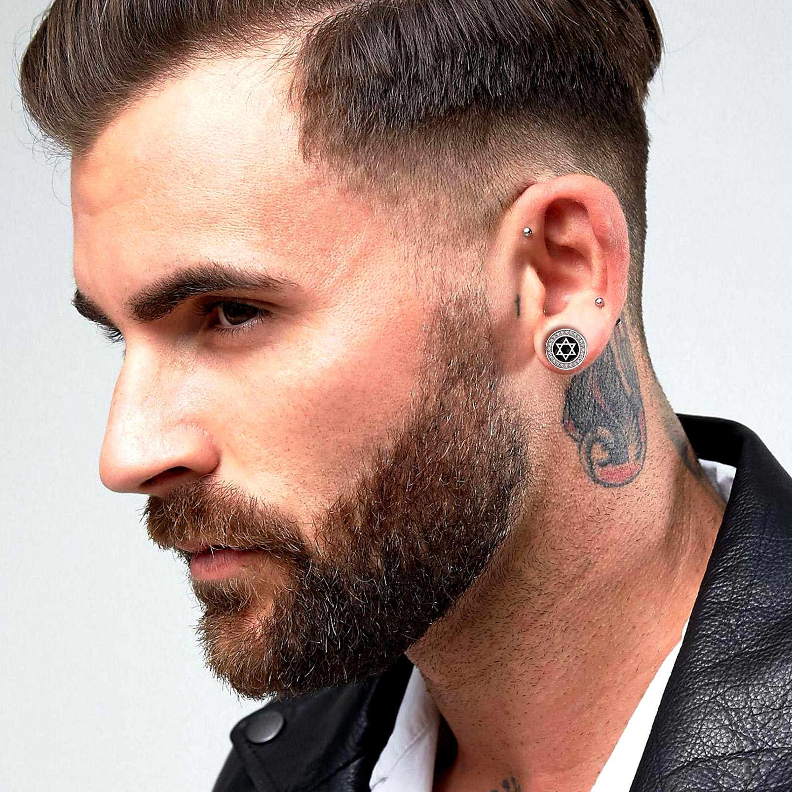 FaithHeart Viking Runes Sterling Silver Round Stud Earrings FaithHeart