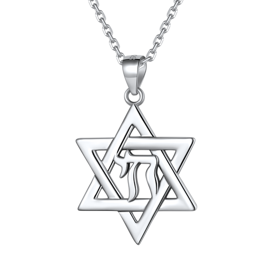 FaithHeart Personalized Hebrew Jewish Pendant Necklace Sterling Silver FaithHeartimg