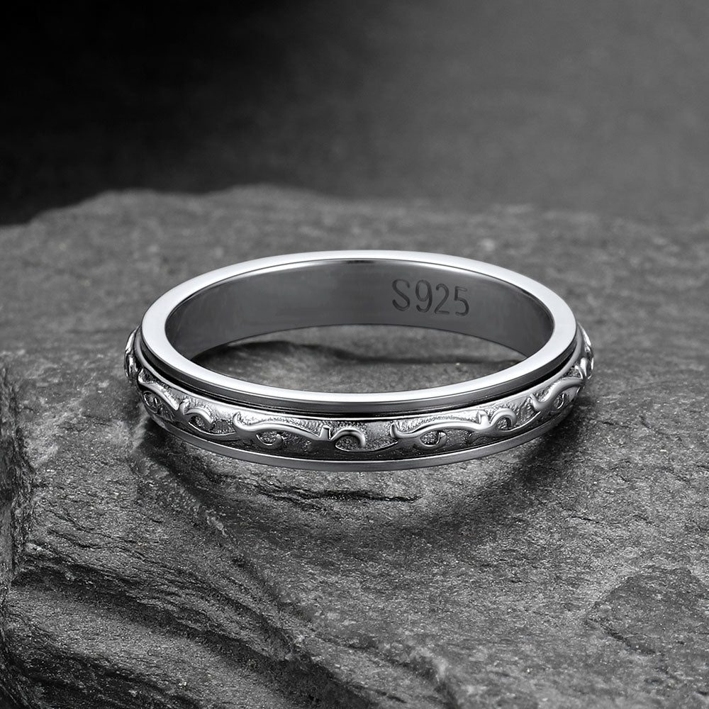 925 Sterling Silver 3.5mm Celtic Knot Band Ring Vintage Ring for Women
