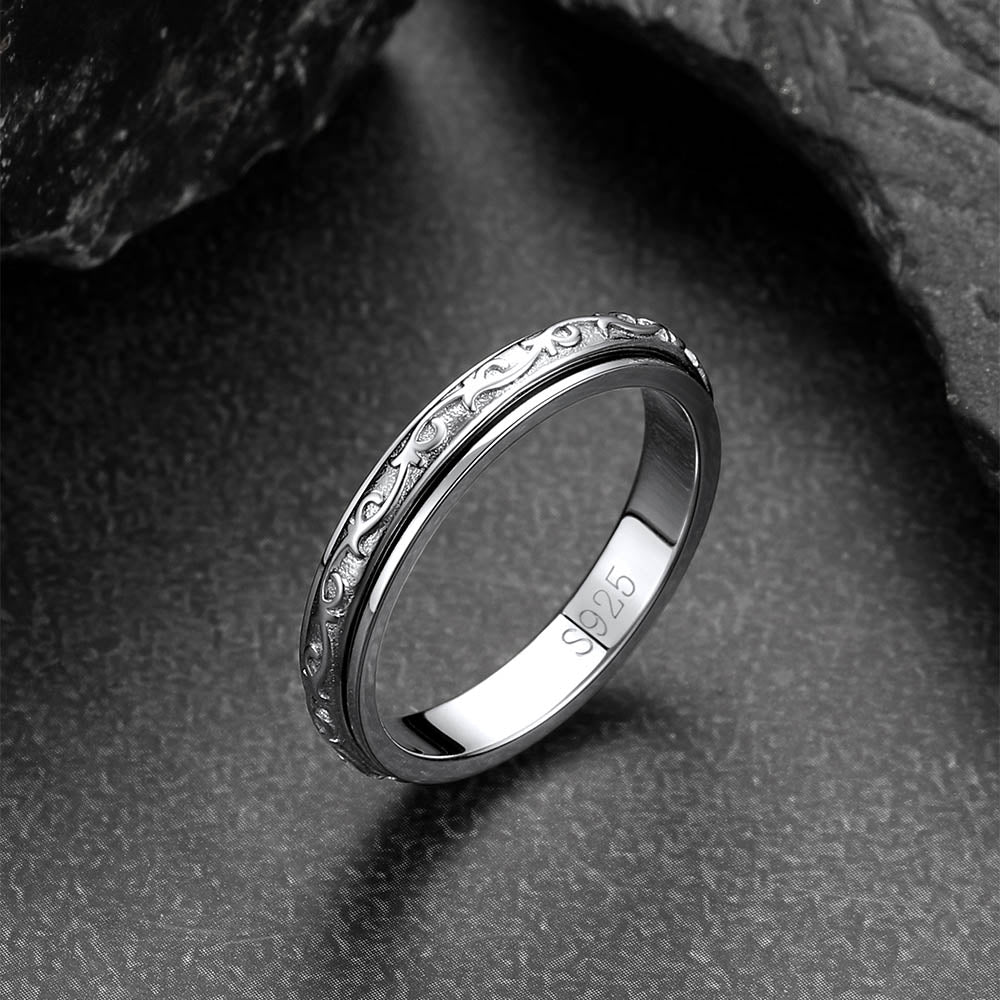 925 Sterling Silver 3.5mm Celtic Knot Band Ring Vintage Ring for Women