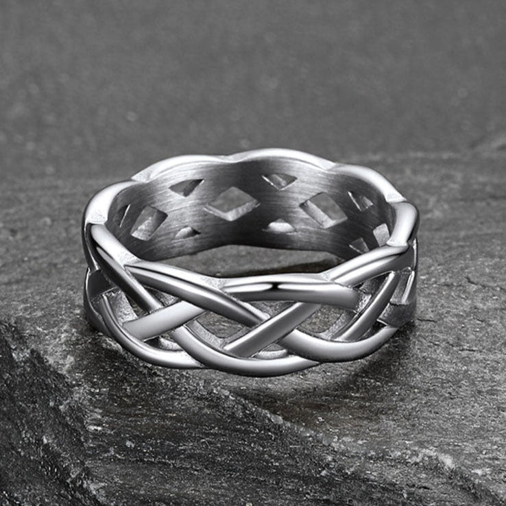 Viking Celtic Knot Band Ring Stainless Steel for Men