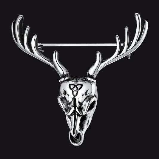 Viking Deer Head Brooch Pin Gifts for Men Womenimg