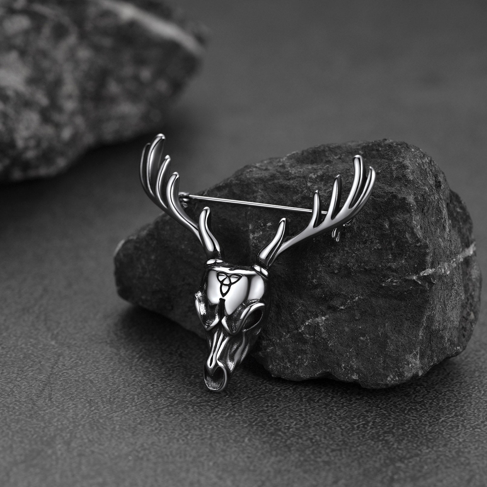 Viking Deer Head Brooch Pin Gifts for Men Women