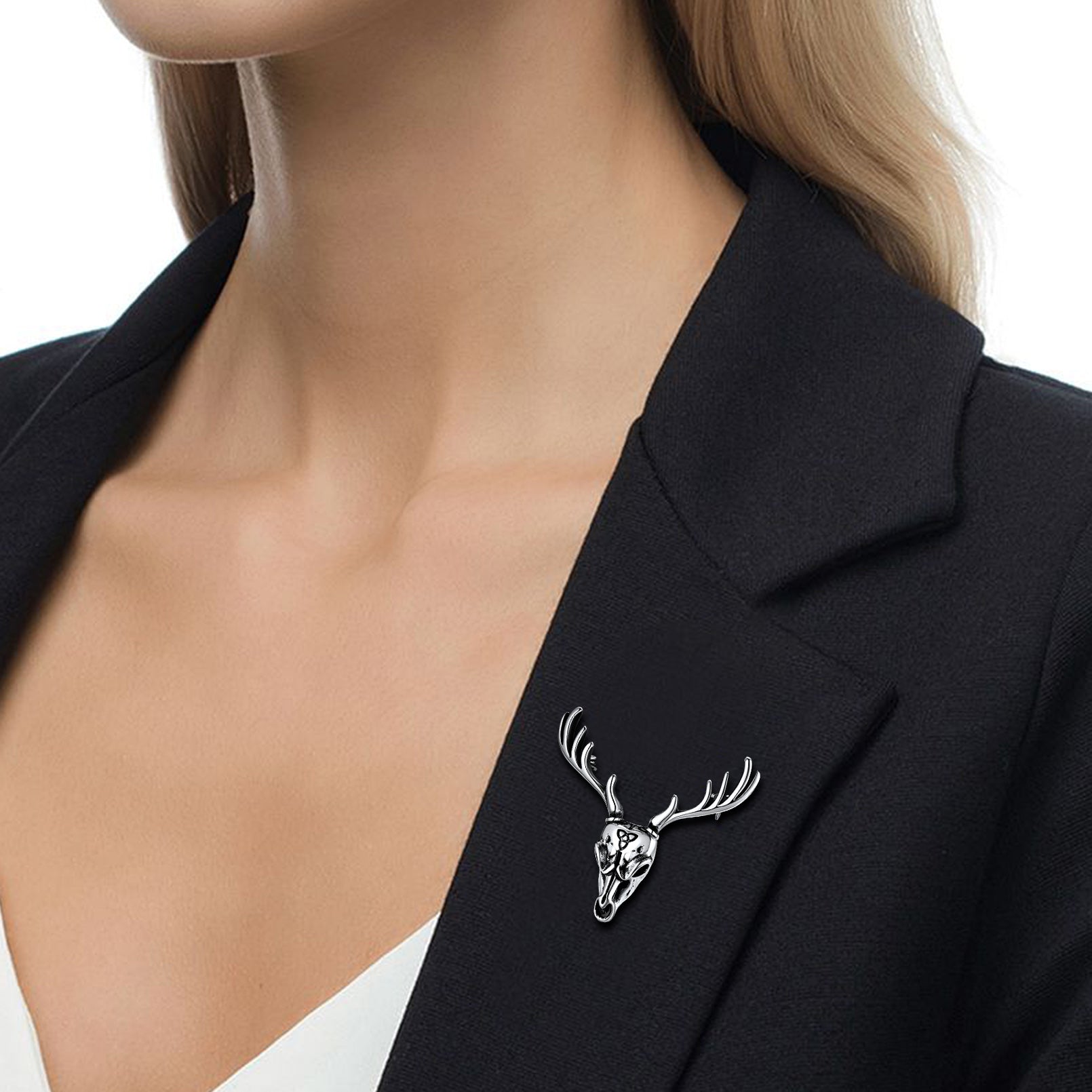 Viking Deer Head Brooch Pin Gifts for Men Women