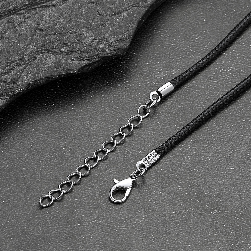 Viking Rune Gothic Dragon Head Leather Rope Necklace for Men