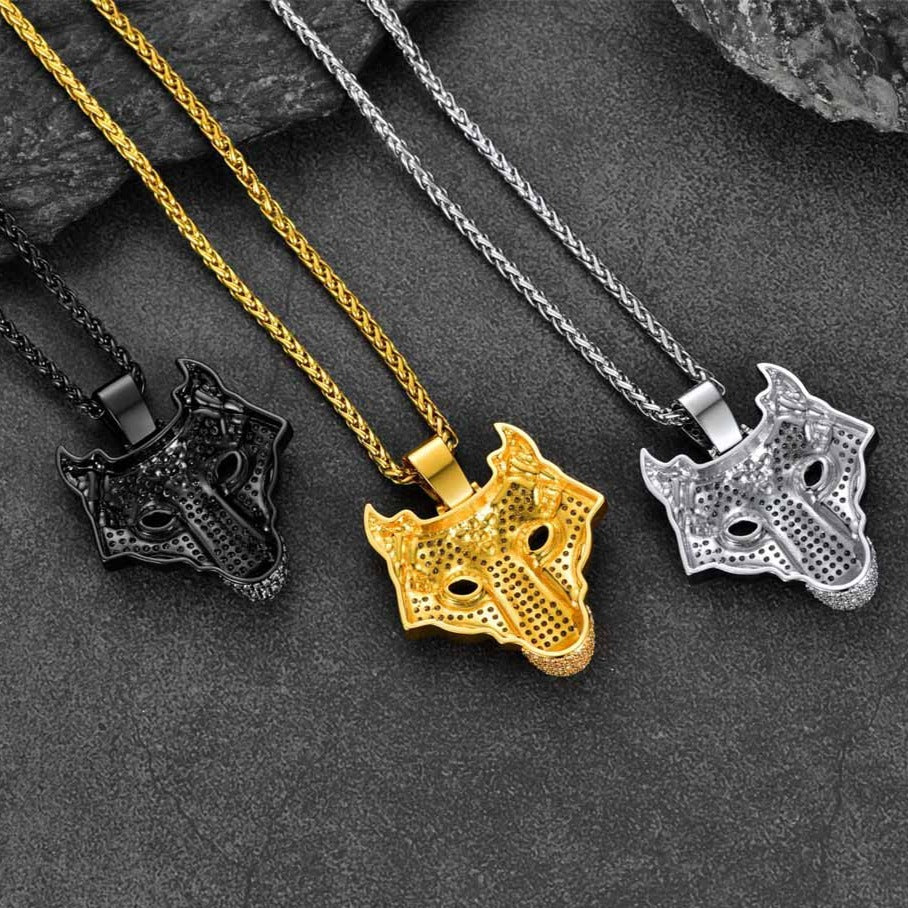 FaithHeart Viking Wolf Necklace With Cubic Zirconia FaithHeart