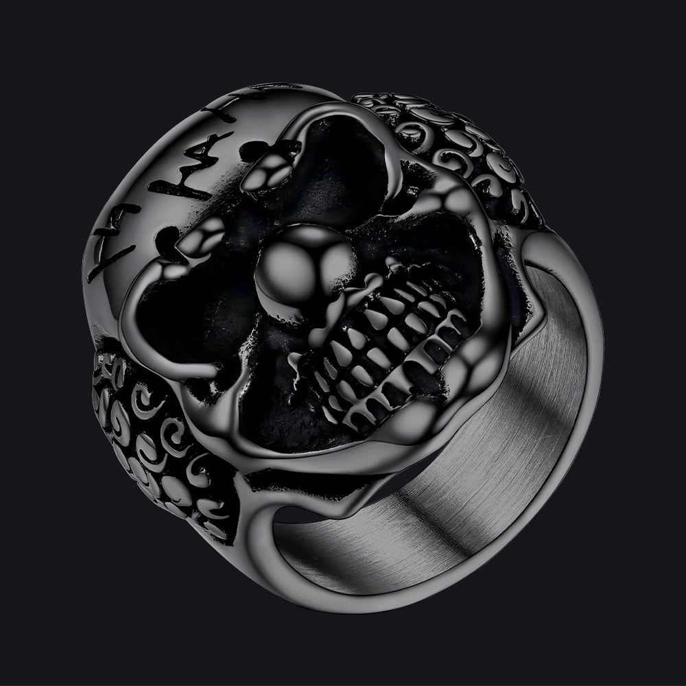 FaithHeart Gothic Joker Clown Skull Ring for Men FaithHeart