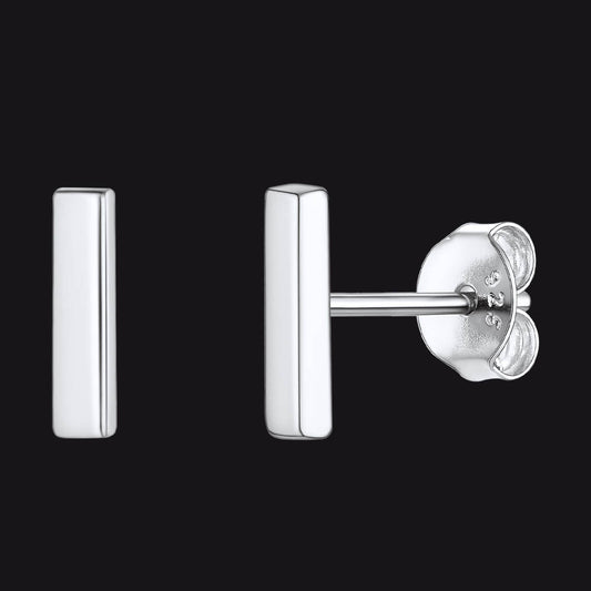 FaithHeart 925 Sterling Silver Simple Bar Stud Earrings for Women FaithHeartimg