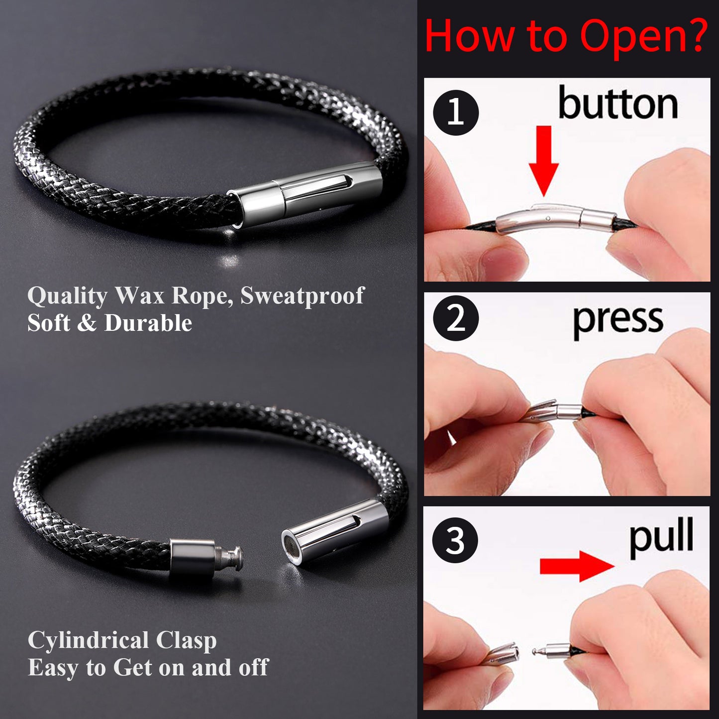 How to Open Clasp Braided Genuine Leather Bracelet