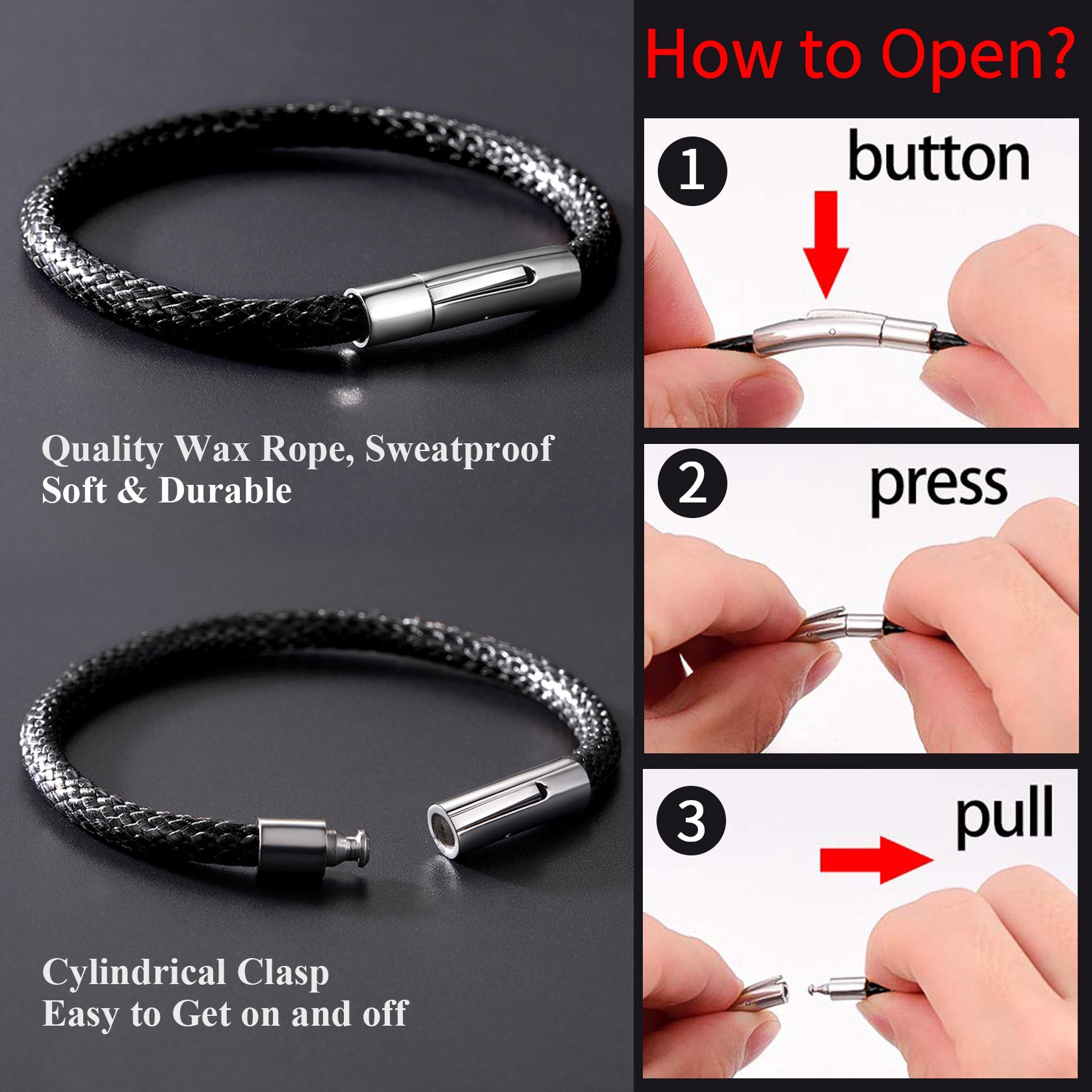 How to Open Clasp Braided Genuine Leather Bracelet