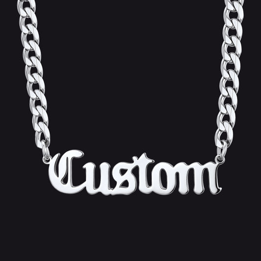 Custom Nameplate Choker Chain Necklace for Men Women 18 Inchimg
