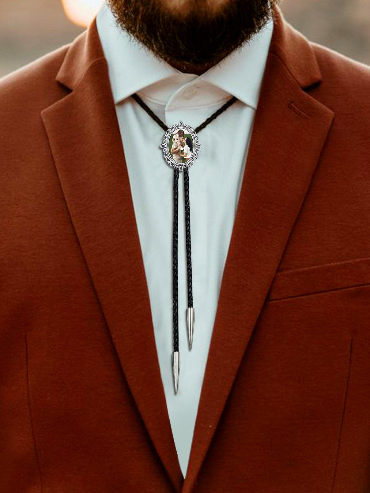 Custom Photo Bolo Tie with picture memorial gift for men and women