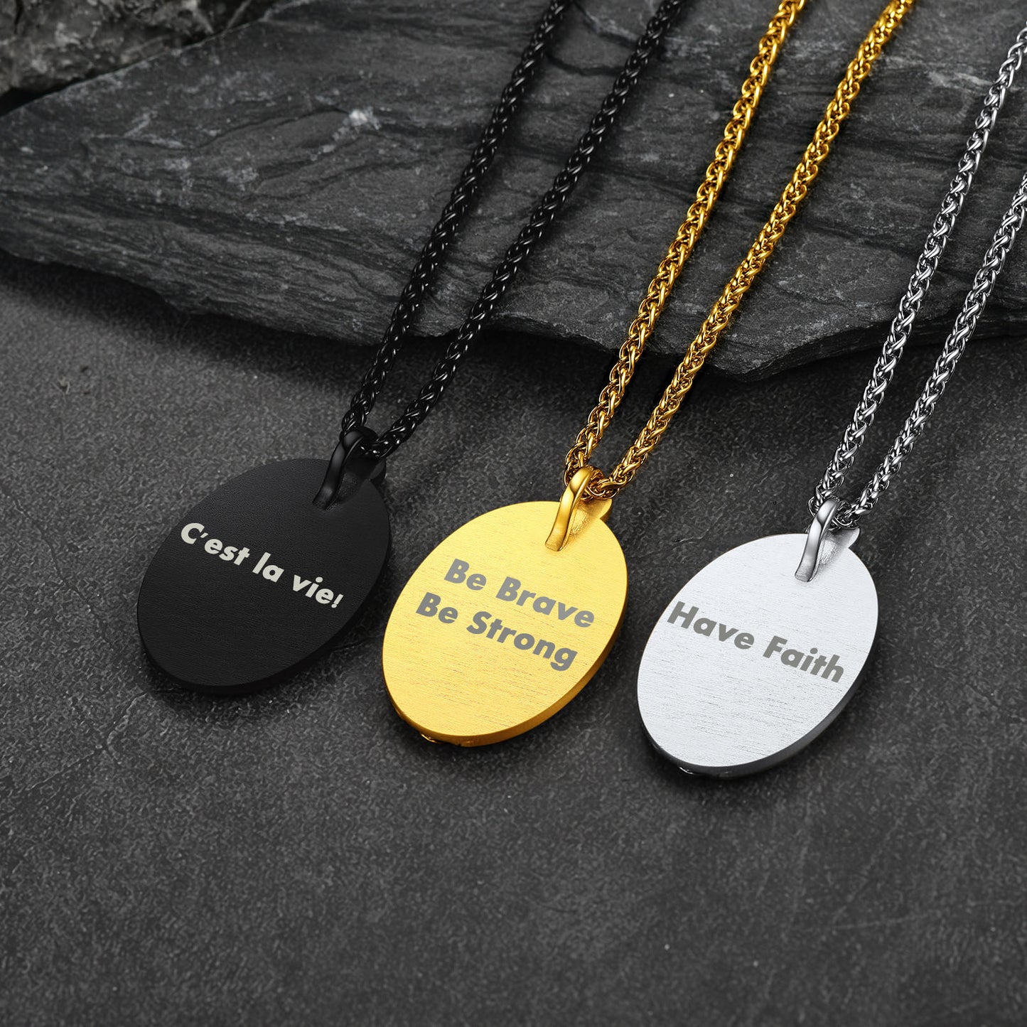 Inspirational Message Pendant Necklaces, FaithHeart Jewelry