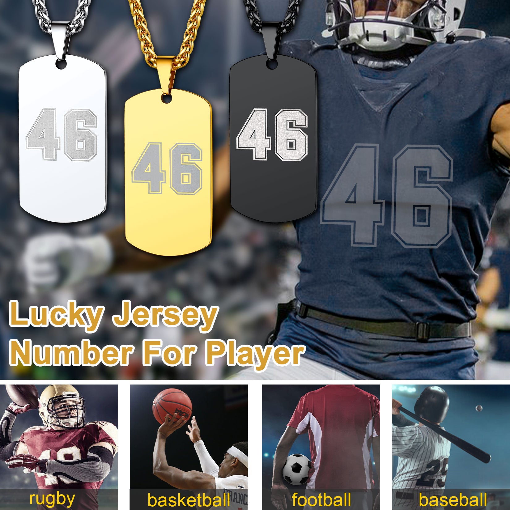 Custom Engraved Text Military Number Dog Tag Necklace For Men