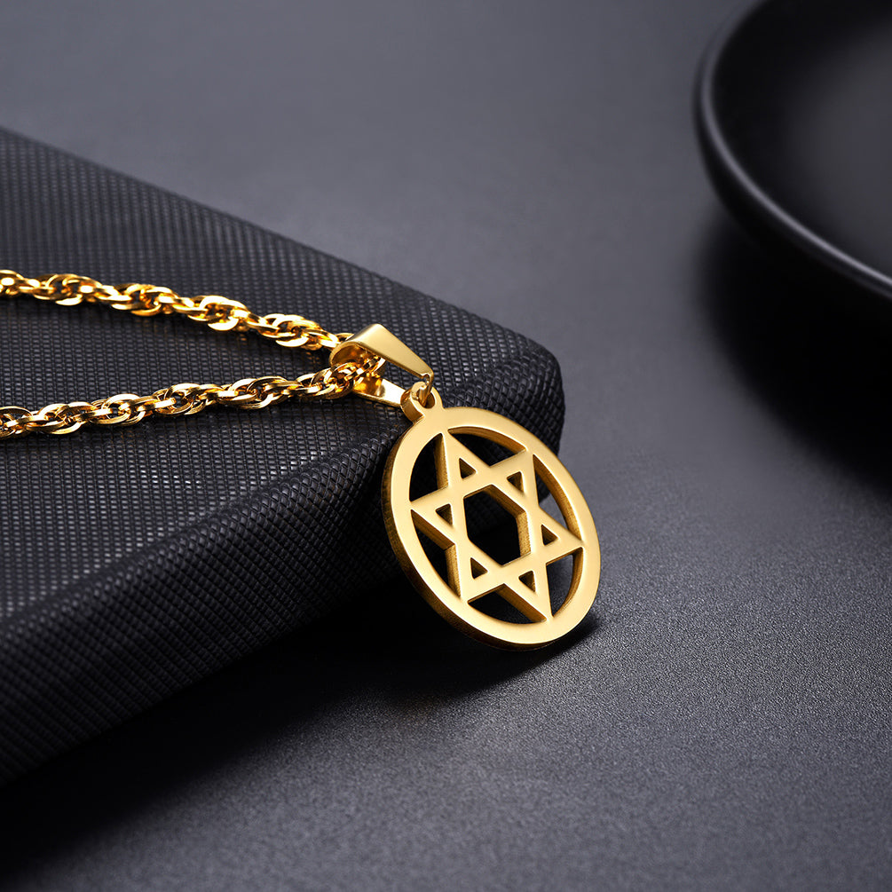FaithHeart Jewish Star of David Stainless Steel Pendant Necklace FaithHeart Jewelry