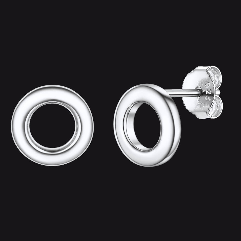 FaithHeart Sterling Silver Classic Circle Stud Earrings FaithHeart
