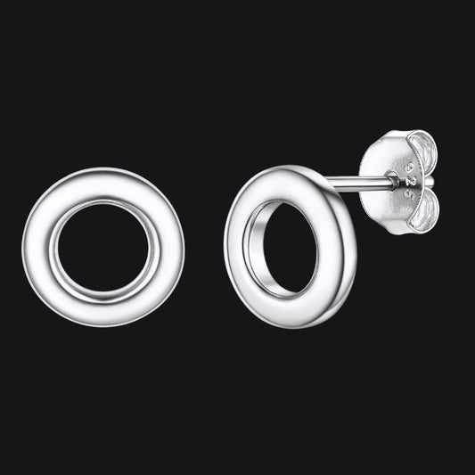 FaithHeart Sterling Silver Classic Circle Stud Earrings FaithHeartimg