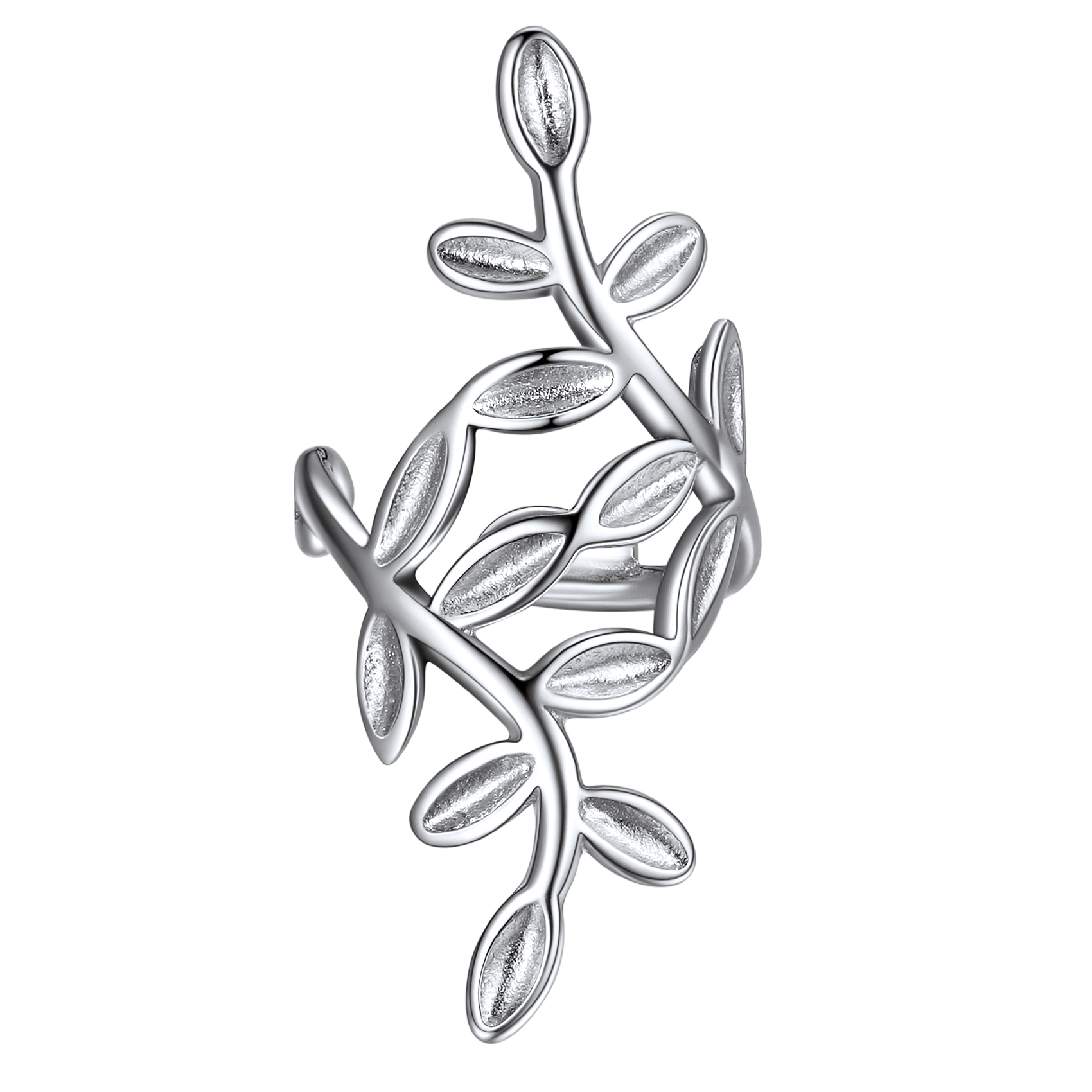 thumbnail image 2 of Lay Collection Solid 925 Sterling Silver Leaf Cartilage Cuff – Non-Piercing Helix Earring 2 of 4