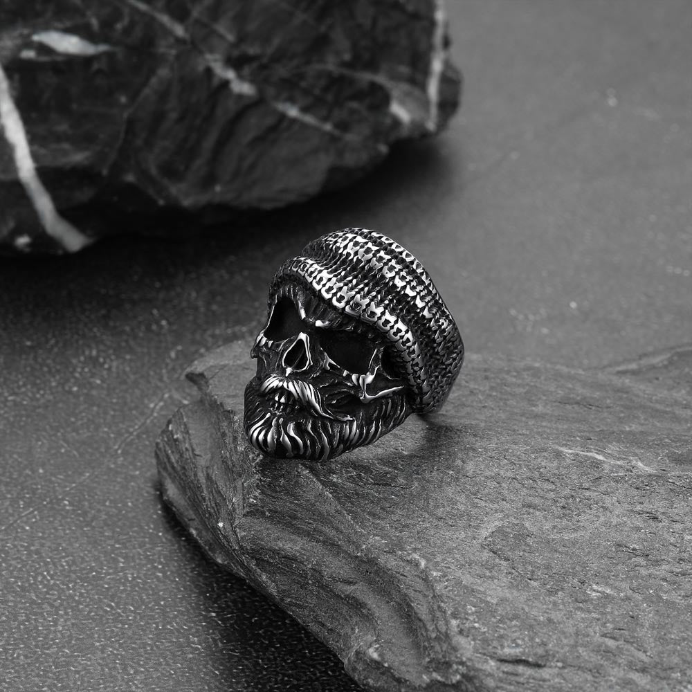 FaithHeart Skull Skeleton Stainless Steel Punk Biker Ring FaithHeart