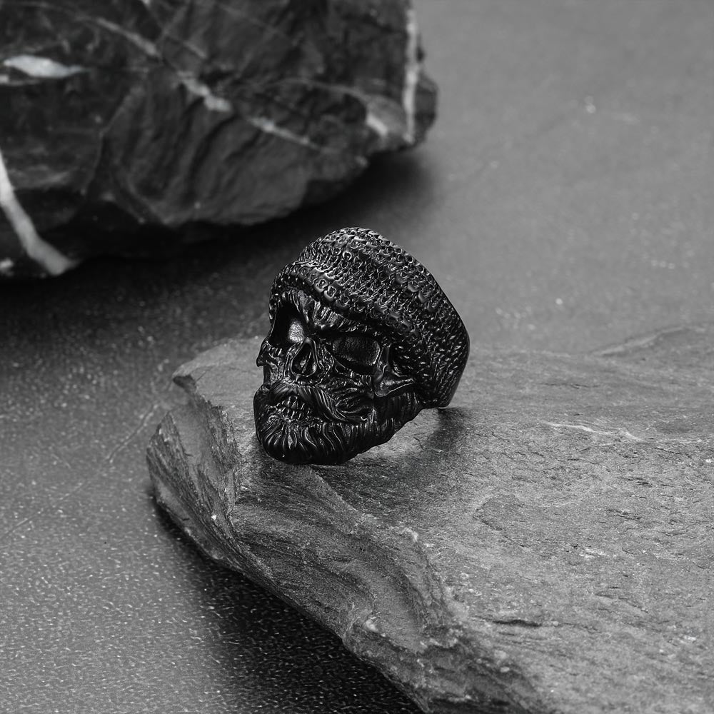FaithHeart Skull Skeleton Stainless Steel Punk Biker Ring FaithHeart