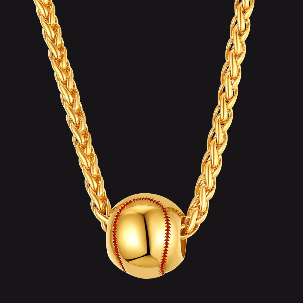 FaithHeart Trendy 3D Baseball Pendant Sport Necklace FaithHeart