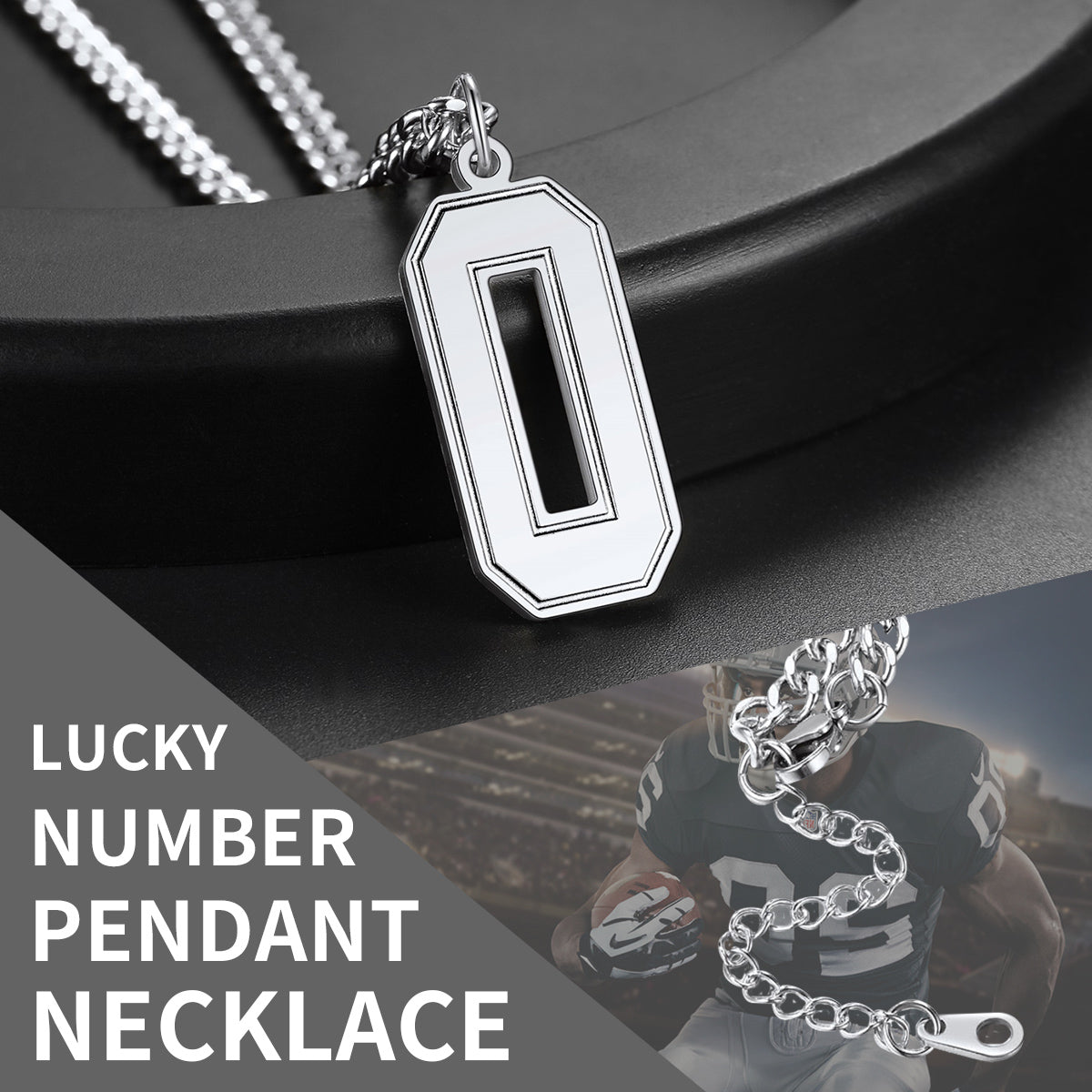 Lucky Number 0 pendant necklace for sports fans