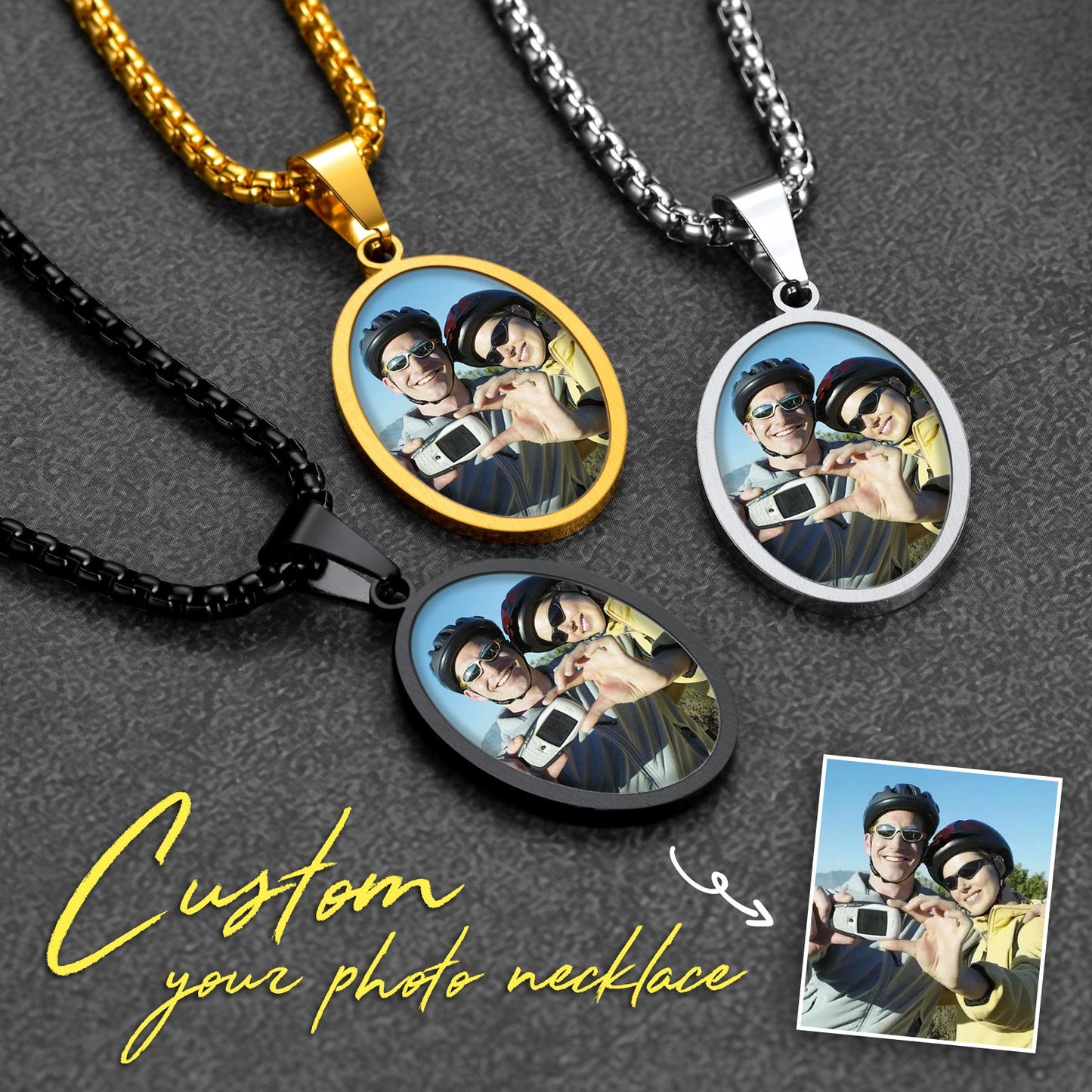 Custom Saint Michael Photo Necklace for Men and Women