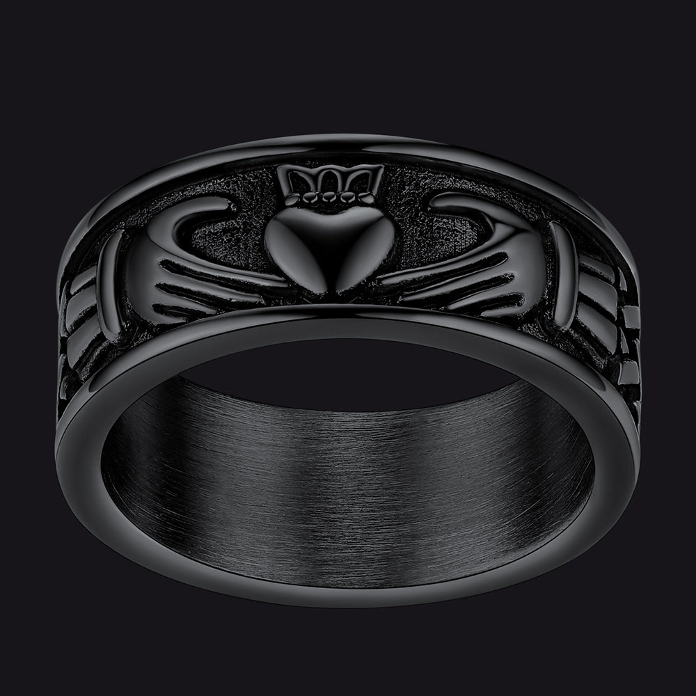 FaithHeart Claddagh Love Wedding Personalized Band Ring FaithHeart