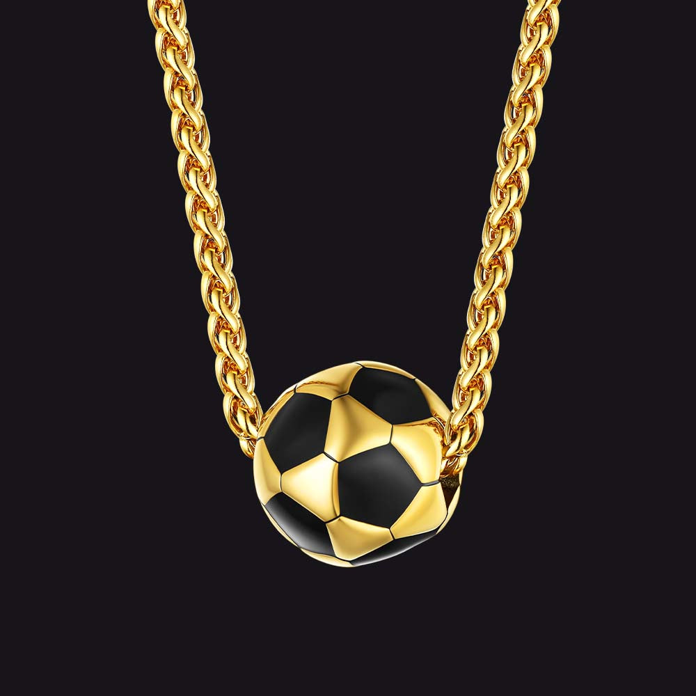 FaithHeart Unisex Trendy 3D Soccer Pendant Sport Necklace FaithHeart