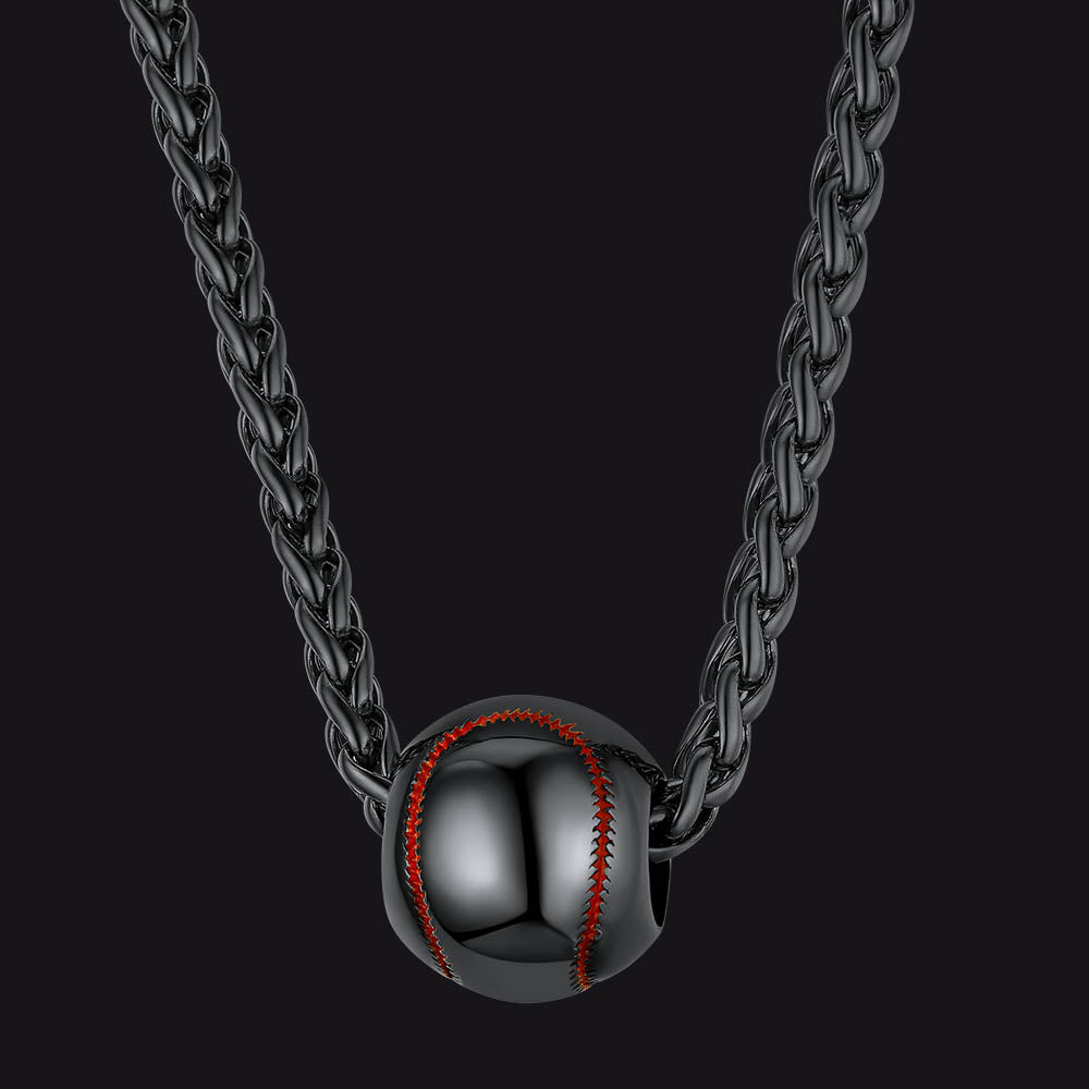 FaithHeart Trendy 3D Baseball Pendant Sport Necklace FaithHeart