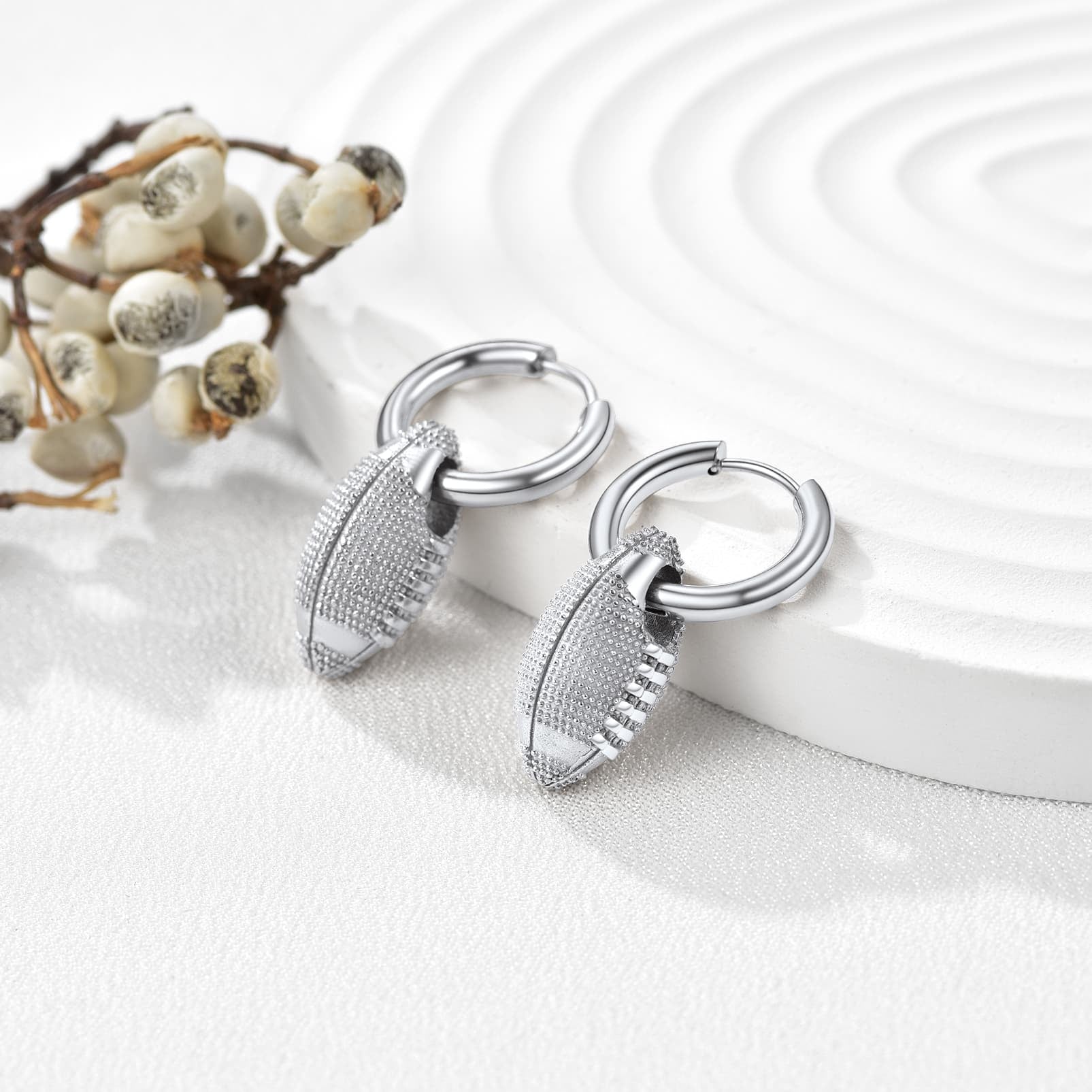 FaithHeart Trendy American Football Dangle Earrings FaithHeart