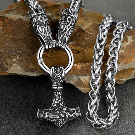 Viking Thor's Hammer Mjolnir Necklace For Menimg