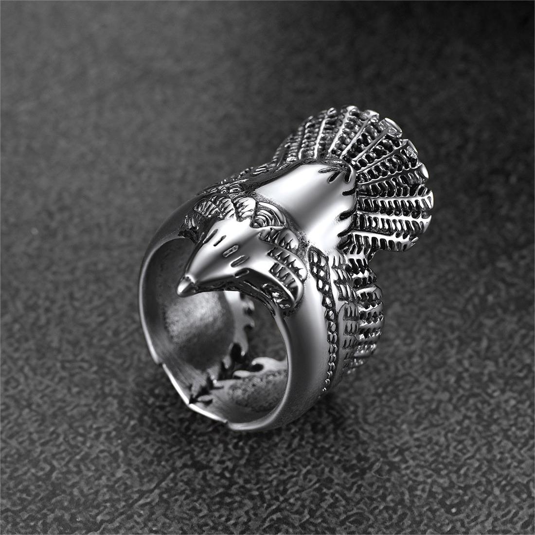 FaithHeart Vintage Retro Eagle Ring For Men Stainless Steel FaithHeart