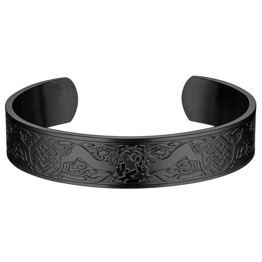 FaithHeart Viking Celtic Wolf Bangles Cuff Bracelet for Men FaithHeartimg