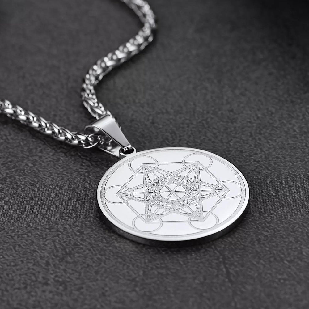 FaithHeart Metatron's Cube Pendant Necklace For Men FaithHeart