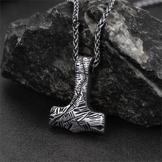 FaithHeart Viking Thor's Hammer Necklace Mjolnir Pendant For Men FaithHeartimg
