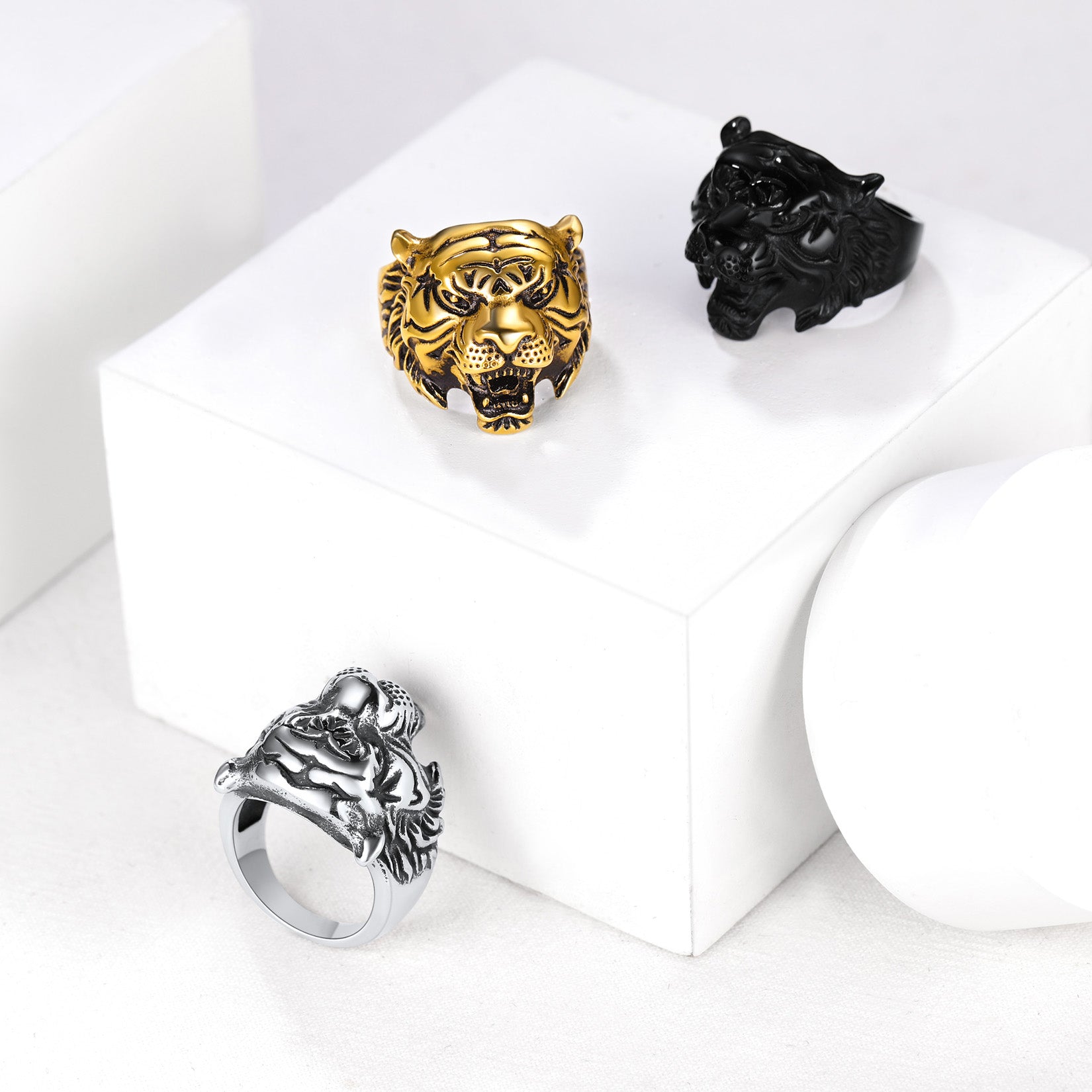 FaithHeart Vintage Tiger Head Ring For Men FaithHeart