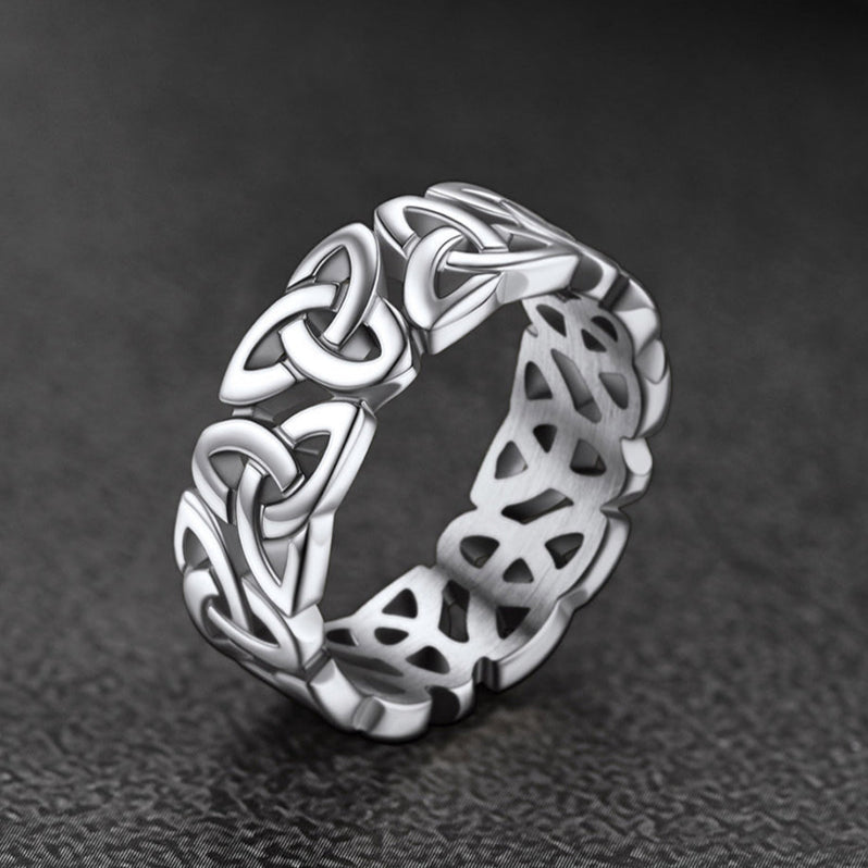 FaithHeart Viking Celtic Knot Ring Triquetra Ring For Men FaithHeart