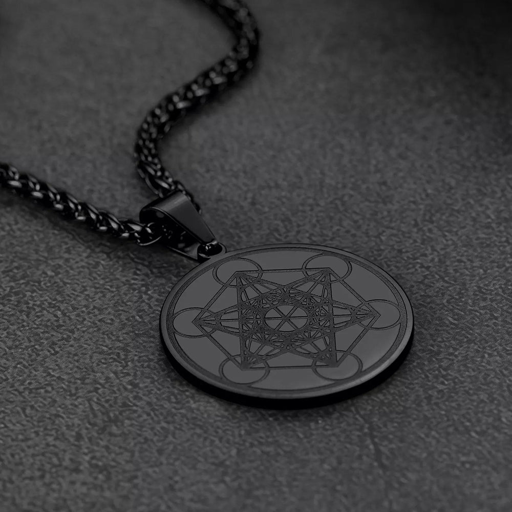 FaithHeart Metatron's Cube Pendant Necklace For Men FaithHeart