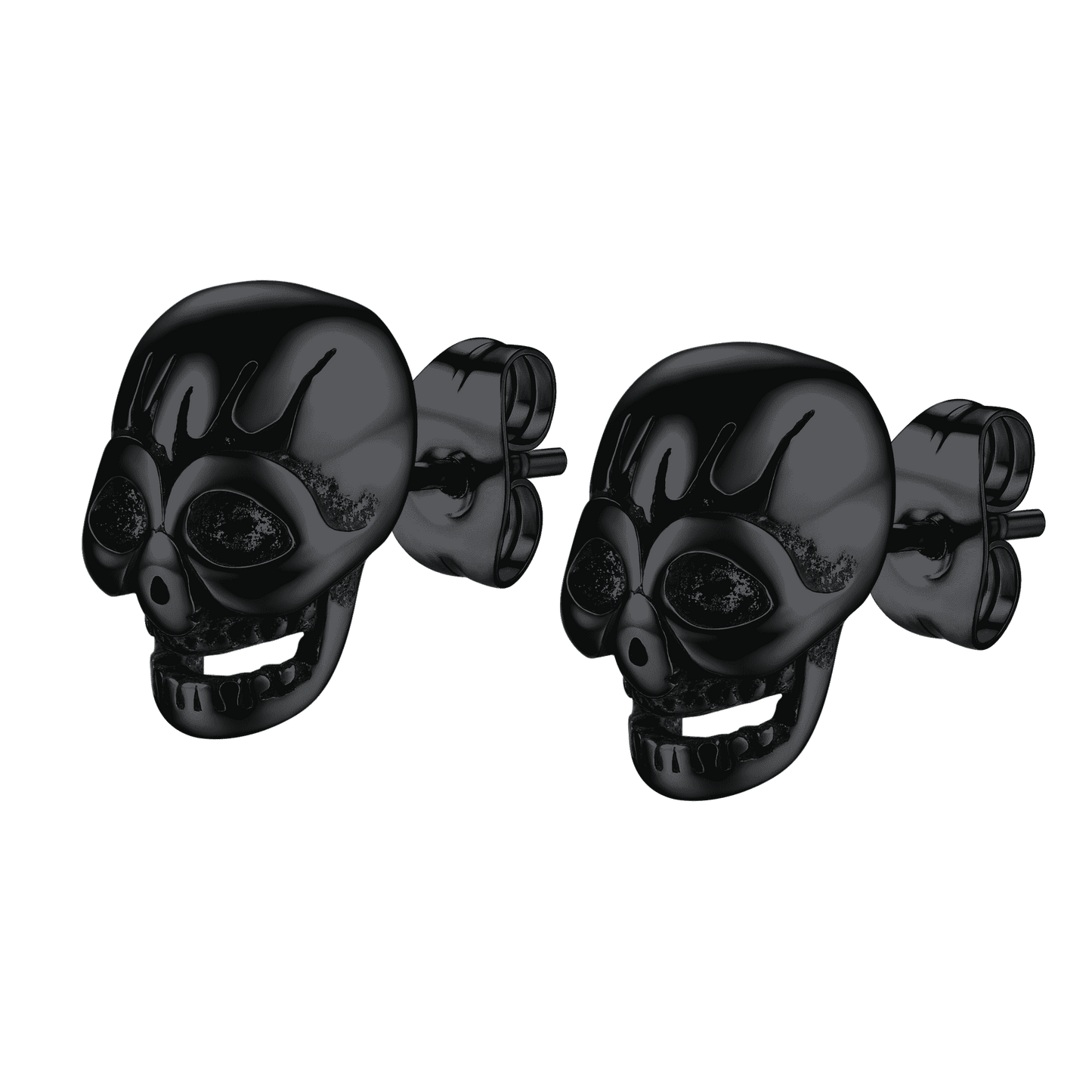 FaithHeart Gothic Skull Stud Earrings For Men Stainless Steel FaithHeart