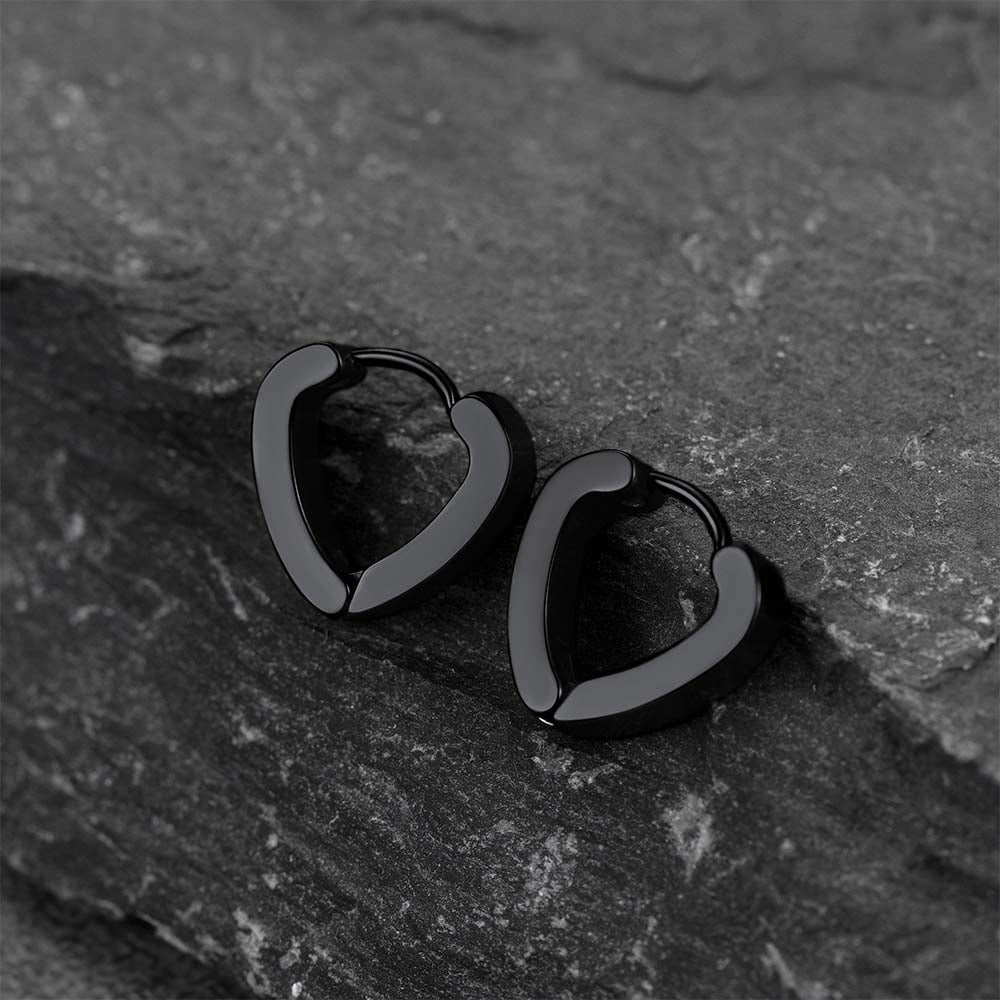 FaithHeart Heart Hoop Earrings Set for Men 4 Pairs FaithHeart
