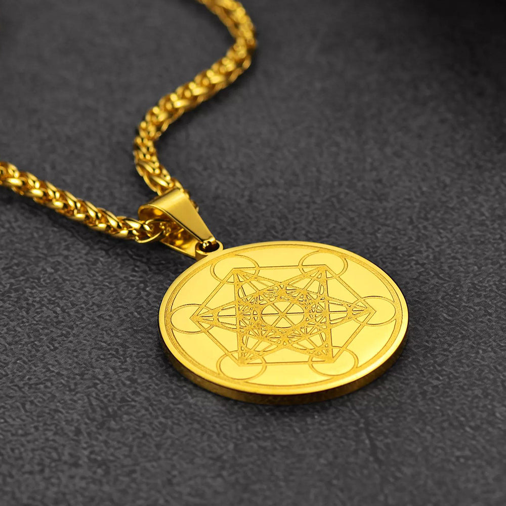 FaithHeart Metatron's Cube Pendant Necklace For Men FaithHeart