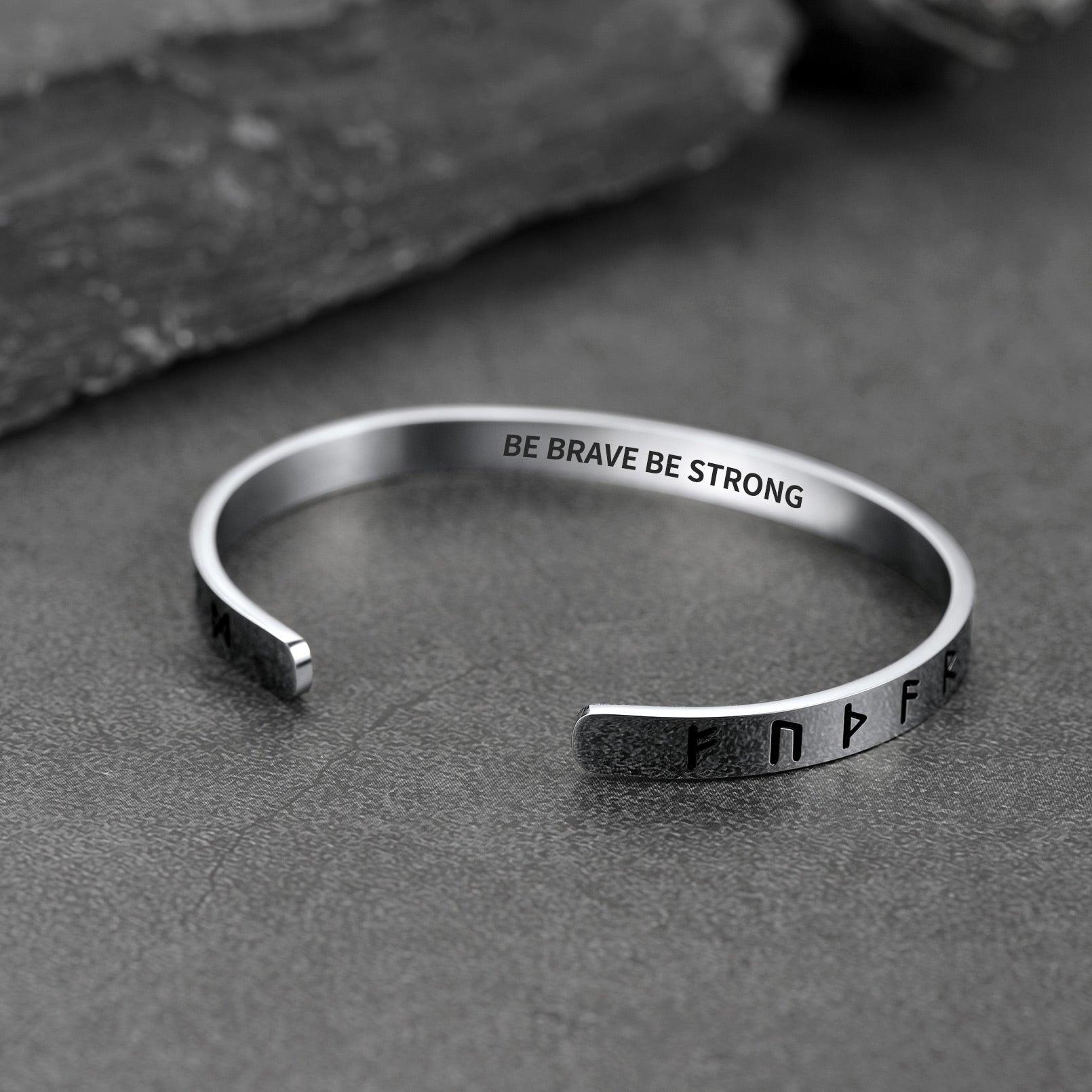 FaithHeart Norse Viking Runes Cuff Bracelet For Men FaithHeart