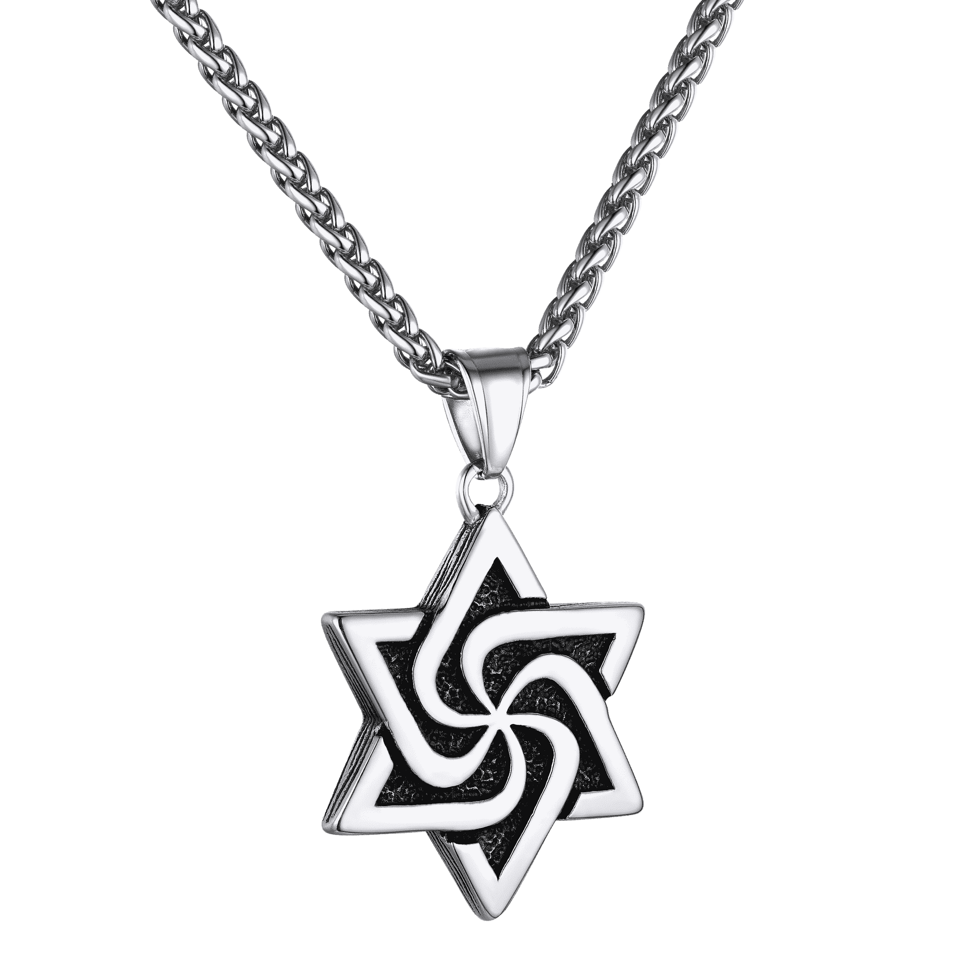 FaithHeart Retro Jewish Star Of David Necklace For Men FaithHeart