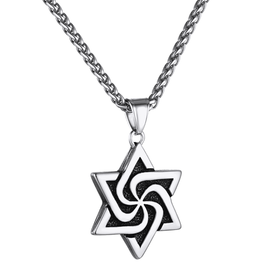 FaithHeart Retro Jewish Star Of David Necklace For Men FaithHeartimg